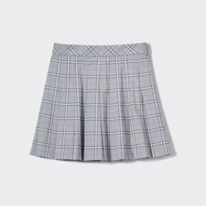 UNIQLO Pleated Checked Mini Skirt Size S - PLAID GREY